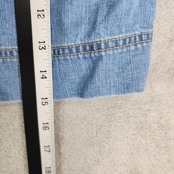 Women's Fossil Blue Denim Skirt Button Front 100% Cotton Size 6 - Picture 10 of 11